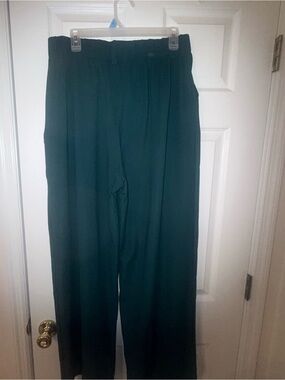 Women’s Dark Green Elastic Waist Pants
